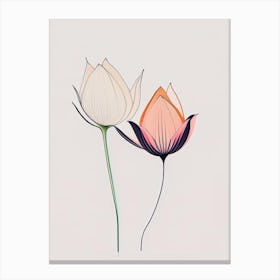 Lotus Flower Petals Minimal Line Drawing 3 Canvas Print