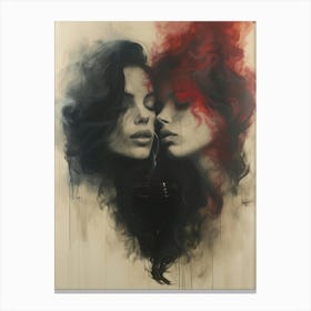 Two Women With Smoke Canvas Print