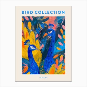 Colourful Peacock Painting 1 Poster Canvas Print