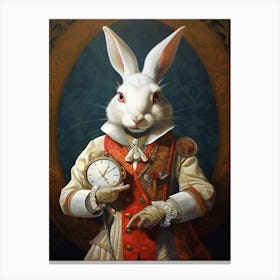 Alice In Wonderland The White Rabbit Kitsch Canvas Print