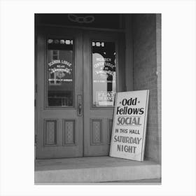 Entrance To Odd Fellows Hall, Meriden, Connecticut By Russell Lee Canvas Print