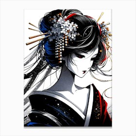 Creativel Geisha Illustration 133 Canvas Print