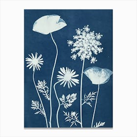 Blue wildflower cyanotype Canvas Print