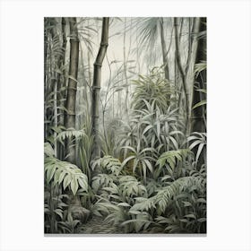 Vintage Jungle Botanical Illustration Bamboo 5 Canvas Print
