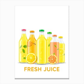 Fresh Juice Bottles Canvas Print