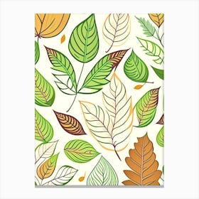 Leaf Pattern Warm Tones 4 Canvas Print