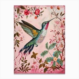 Floral Animal Painting Hummingbird 2 Canvas Print