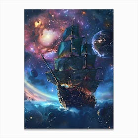 Fantasy Ship Floating in the Galaxy 23 Canvas Print