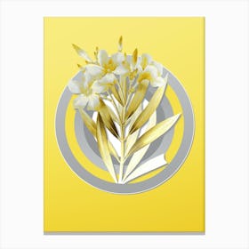 Botanical Oleander in Gray and Yellow Gradient n.288 Canvas Print
