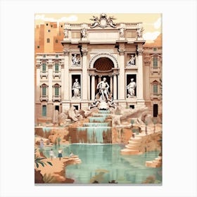 Trevi Fountain Rome Italy Canvas Print