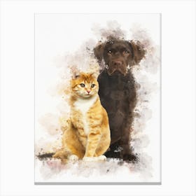 Dog And Cat Canvas Print