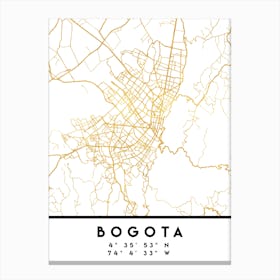 Bogota Colombia City Street Map Canvas Print