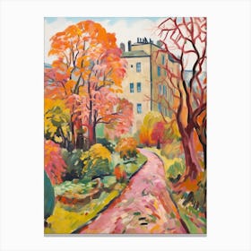 Autumn Gardens Painting Powys Castle And Garden United Kingdom Canvas Print