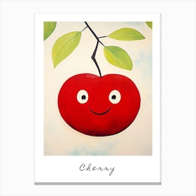 Friendly Kids Cherry Poster Canvas Print