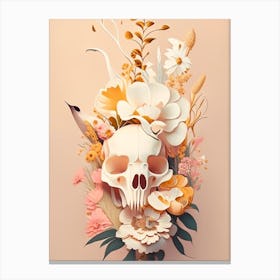 Animal Skull Vintage Floral Canvas Print