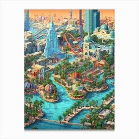 Dubai Pixel Art 4 Canvas Print