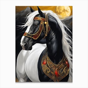 Horse In The Moonlight 10 Canvas Print