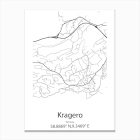 Kragero,Norway Minimalist Map Canvas Print