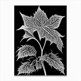 Snakeroot Leaf Linocut 1 Canvas Print
