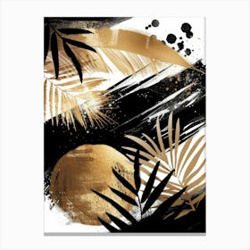 Gold And Black Abstract Painting 33 Canvas Print