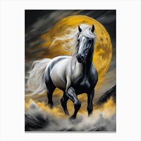 Horse In The Moonlight 13 Canvas Print