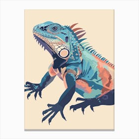 Blue Iguana Modern Illustration 10 Canvas Print