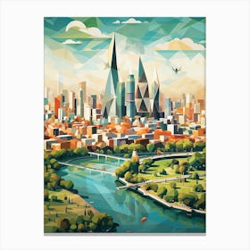 Moscow, Russia, Geometric Illustration 2 Canvas Print
