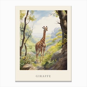 Beatrix Potter Inspired  Animal Watercolour Giraffe 1 Canvas Print