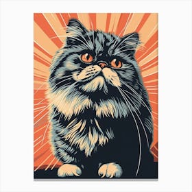 Persian Cat Relief Illustration 2 Canvas Print