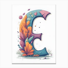 Colorful Letter E Illustration 31 Canvas Print