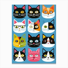 Cats With Glasses Canvas Print