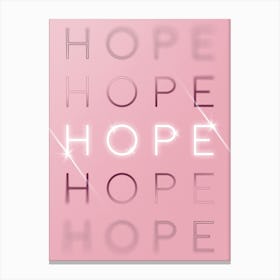 Motivational Words Hope Quintet in Pink Canvas Print