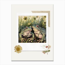 Scrapbook Frogs Fairycore Painting 1 Canvas Print