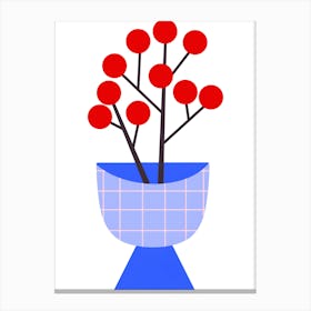 Red Berries In A Vase Canvas Print