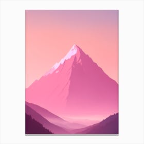 Misty Mountains Vertical Background In Pink Tone 60 Canvas Print