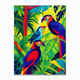 Fauvism Tropical Birds in the Jungle Parrots In The Jungle Canvas Print