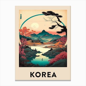 Korea Vintage Travel Poster Canvas Print