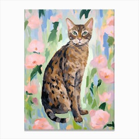 A Ocicat Cat Painting, Impressionist Painting 2 Canvas Print