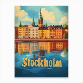 Aihrgdesign A Vintage Travel Poster Of Stockholm 1 Canvas Print