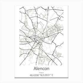 Alencon,France Minimalist Map Canvas Print