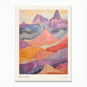 Ben Alder Scotland 1 Colourful Mountain Illustration Poster Canvas Print