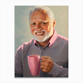 Hide the Pain Harold Coffee Meme Art Canvas Print