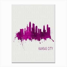 Kansas City Missouri City Purple Canvas Print