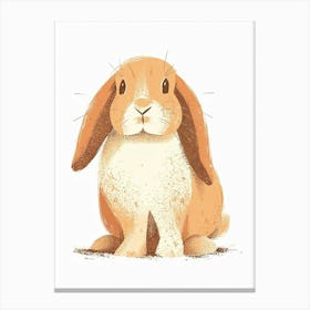 English Lop Rabbit Nursery Illustration 2 Canvas Print