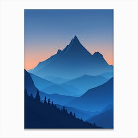 Misty Mountains Vertical Composition In Blue Tone 56 Canvas Print