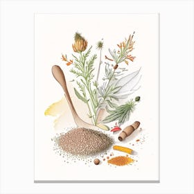 Mace Spices And Herbs Pencil Illustration 1 Canvas Print