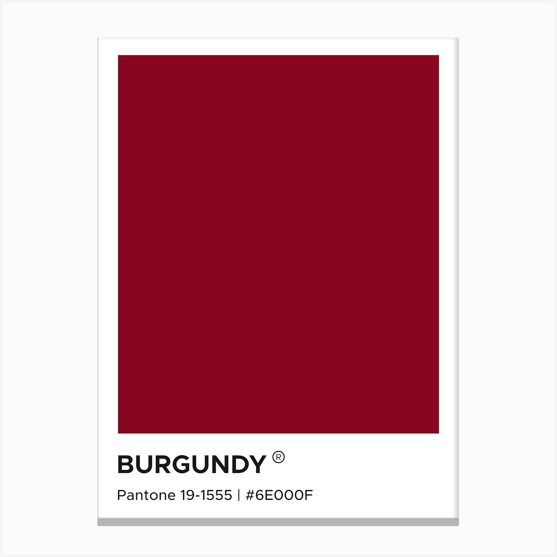Burgundy Pantone, red, luxury, hot, cool, burgundy, pantone, swatch, home, decor, cool, cute, aesthetic, minimal, modern Canvas Print by Paigaam
