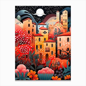 Catania, Italy, Illustration In The Style Of Pop Art 1 Canvas Print