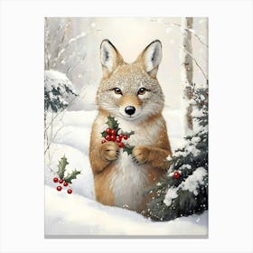 Fox In The Snow 7 Canvas Print