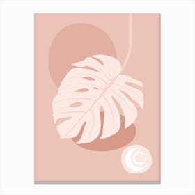 Monstera (Terracotta Red) Canvas Print